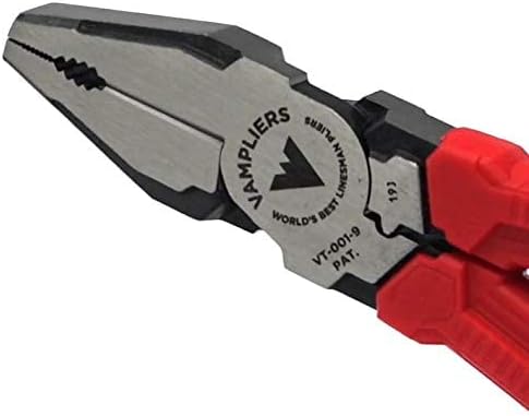 VAMPLIERS Alicates de corte lateral para electricista de 9 pulgadas con crimpadora y mordazas patentadas para extracción de tornillos. Diseño de