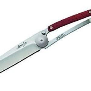 Deejo – Cuchillo de bolsillo plegable ultraligero con clip para cinturón, versión de madera de coral, 1.3 onzas, hoja fina y afilada, acero Deejo – Cuchillo de bolsillo plegable ultraligero con clip para cinturón, versión de madera de coral, 1.3 onzas, hoja fina y afilada, acero