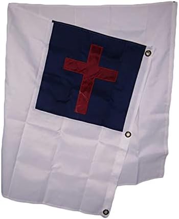 Premium 4×6 Embroidered Sewn Christian 600D Nylon Flag 4’x6′ Grade