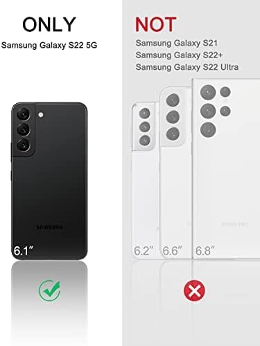 Dexnor Funda para Samsung Galaxy S22, protector de pantalla y soporte integrados Protección de grado militar resistente a prueba de golpes para