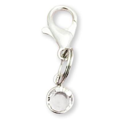 Preciosa Birthstone Zipper Pulls Clip On Charms, Birth Stone with Silver Base, Personalized Zipper Pull wBirthstone, Your Choice! Preciosa (April