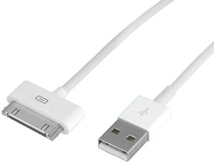 Paquete de 5 cables de carga USB de sincronización de datos blancos de 30 pines de 3.3 ft de largo para Apple iPhone 4 4S 3G 3GS Apple iPad 1 2 3