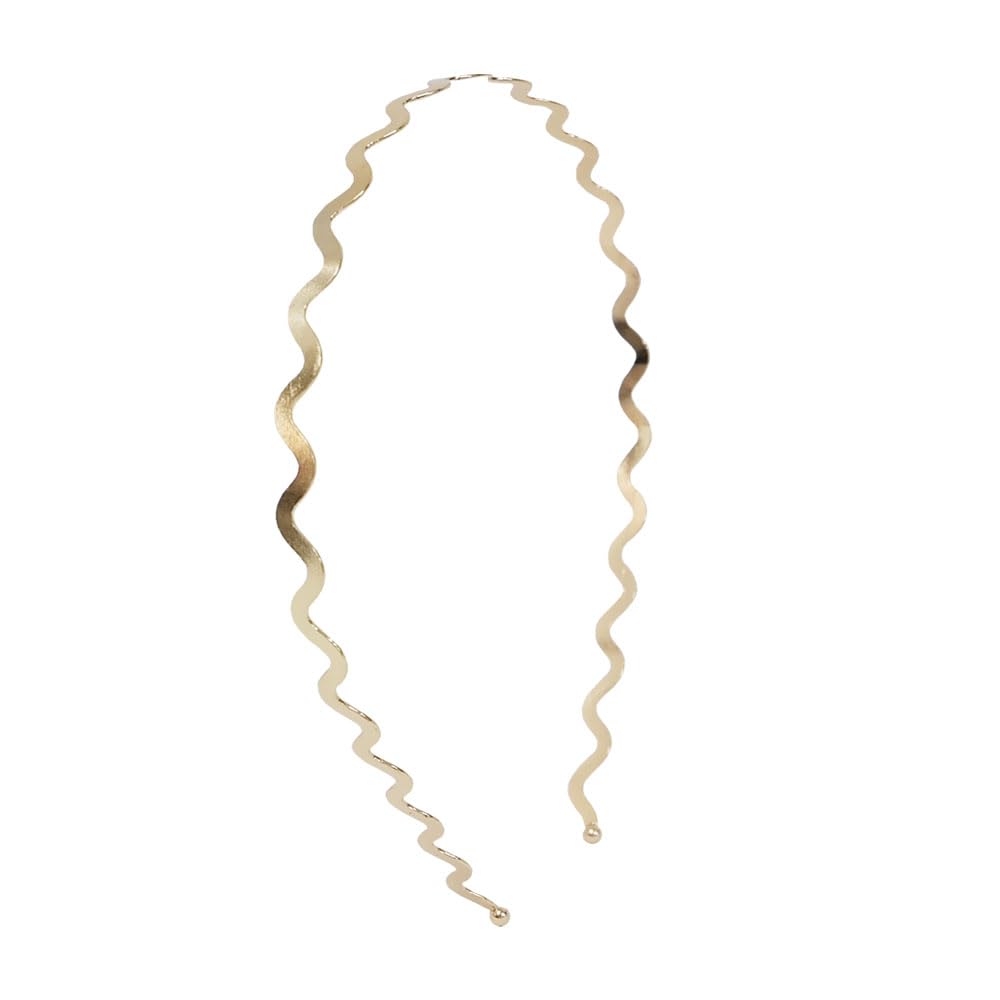 5 diademas de metal dorado para mujer, aro fino para el cabello, simple, ondulado, brillante, brillante, accesorios para el cabello antideslizantes