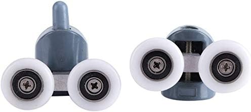 TOPINCN – Rodillos para puerta de ducha, doble inferior, poleas superiores, corredores, kit de repuesto para baño, 8 unidades (rueda doble)