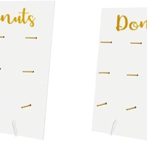 2 soportes de pared de madera con forma de rosquilla, reutilizables, rústicos, suministros de fiesta para bodas, cumpleaños, festivales, decoración 2 soportes de pared de madera con forma de rosquilla, reutilizables, rústicos, suministros de fiesta para bodas, cumpleaños, festivales, decoración