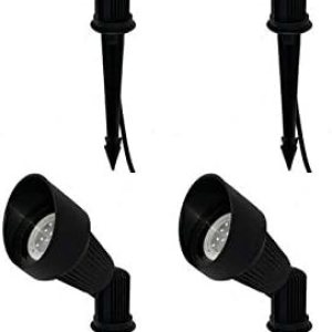 Best Pro Lighting Paquete de 4 luces LED de fibra de vidrio de 9 W, acabado negro, 12 voltios Best Pro Lighting Paquete de 4 luces LED de fibra de vidrio de 9 W, acabado negro, 12 voltios