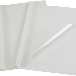 RAYSON TBC4-25-W Cubiertas de encuadernación térmica, 316 pulgadas, cubierta frontal transparente de PVC y cubierta trasera blanca brillante, RAYSON TBC4-25-W Cubiertas de encuadernación térmica, 316 pulgadas, cubierta frontal transparente de PVC y cubierta trasera blanca brillante,