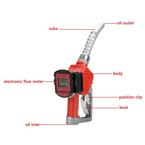Boquilla de combustible automática BSP de 1 pulgada Boquilla de apagado automático Medidor de flujo digital de aleación de aluminio para llenado