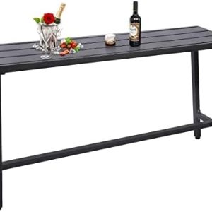 Mesa de bar al aire libre, mesa de barra de altura de mostrador de patio, mesa de bar rectangular de 63 pulgadas para patio, jardín, balcón, junto a Mesa de bar al aire libre, mesa de barra de altura de mostrador de patio, mesa de bar rectangular de 63 pulgadas para patio, jardín, balcón, junto a
