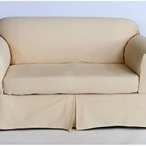 Classic Slipcovers Funda para silla de sarga de dos piezas, color blanco Classic Slipcovers Funda para silla de sarga de dos piezas, color blanco
