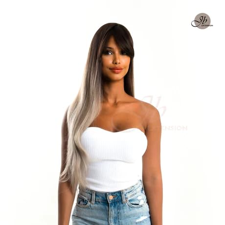 JBEXTENSION CHARLOTTE – Peluca larga y lacia de cabello largo sin pegamento para mujer, pelucas sintéticas naturales para uso diario (pelucas de