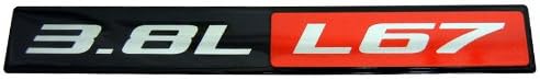 Emblema de aluminio real L67 L67 de 3.8 litros, compatible con Pontiac Buick Holden Chevrolet Chevy Oldsmobile