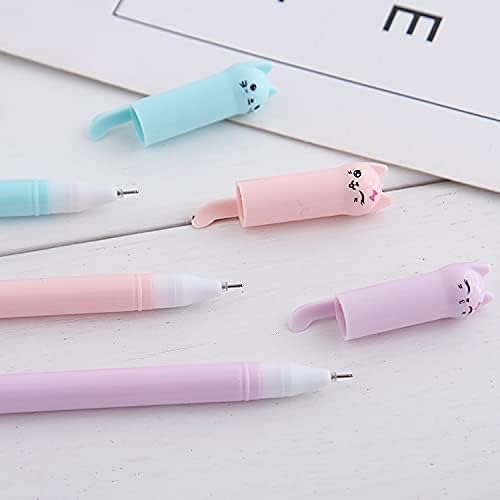sencoo Lindos bolígrafos kawaii para niñas, bolígrafos de gel de 0.020 in, bolígrafos de gel negros para suministros escolares de oficina (12 gatos) - Imagen 7