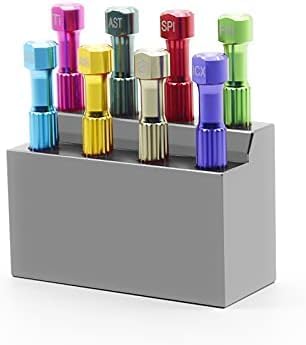 8 unidsset Kit de destornilladores de tornillo de implante herramienta técnica de pilar de plantación con base gris