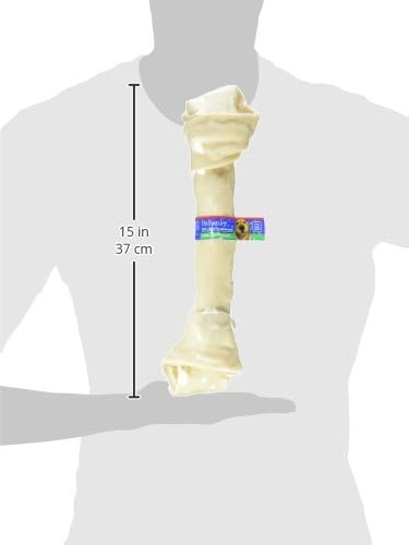 Pet Factory 100 % hecho en Estados Unidos, piel de res de 13 a 15 pulgadas, hueso anudado para masticar, sabor natural, 1 unidad1 paquete
