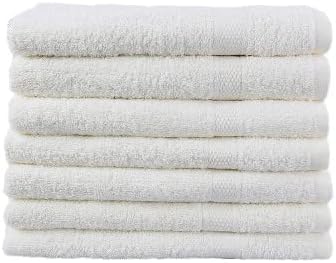 Toallas de baño de 24 x 50 pulgadas, color blanco, 100% algodón, paquete de 12, paquete de 24 toallas de lujo extra suaves súper blancas, tamaños 24