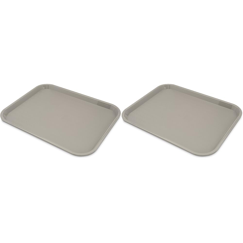 Carlisle FoodService Products Bandeja de plástico para comida rápida, 14 x 18 pulgadas, gris (paquete de 2)