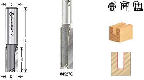 Amana Tool – 45494 Punta de Carburo Leigh Recta Plunge 12 Dia x 1-14 x 12″ Vástago