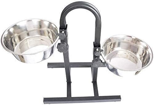 King International Cuencos elevados ajustables para perros y gatos, cuencos elevados para perros y gatos, cuencos elevados para perros con 2 cuencos
