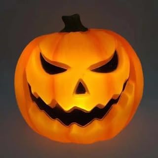 Calabaza de Halloween con luz LED, decoraciones de Halloween, decoración de Halloween para interiores, calabaza iluminada