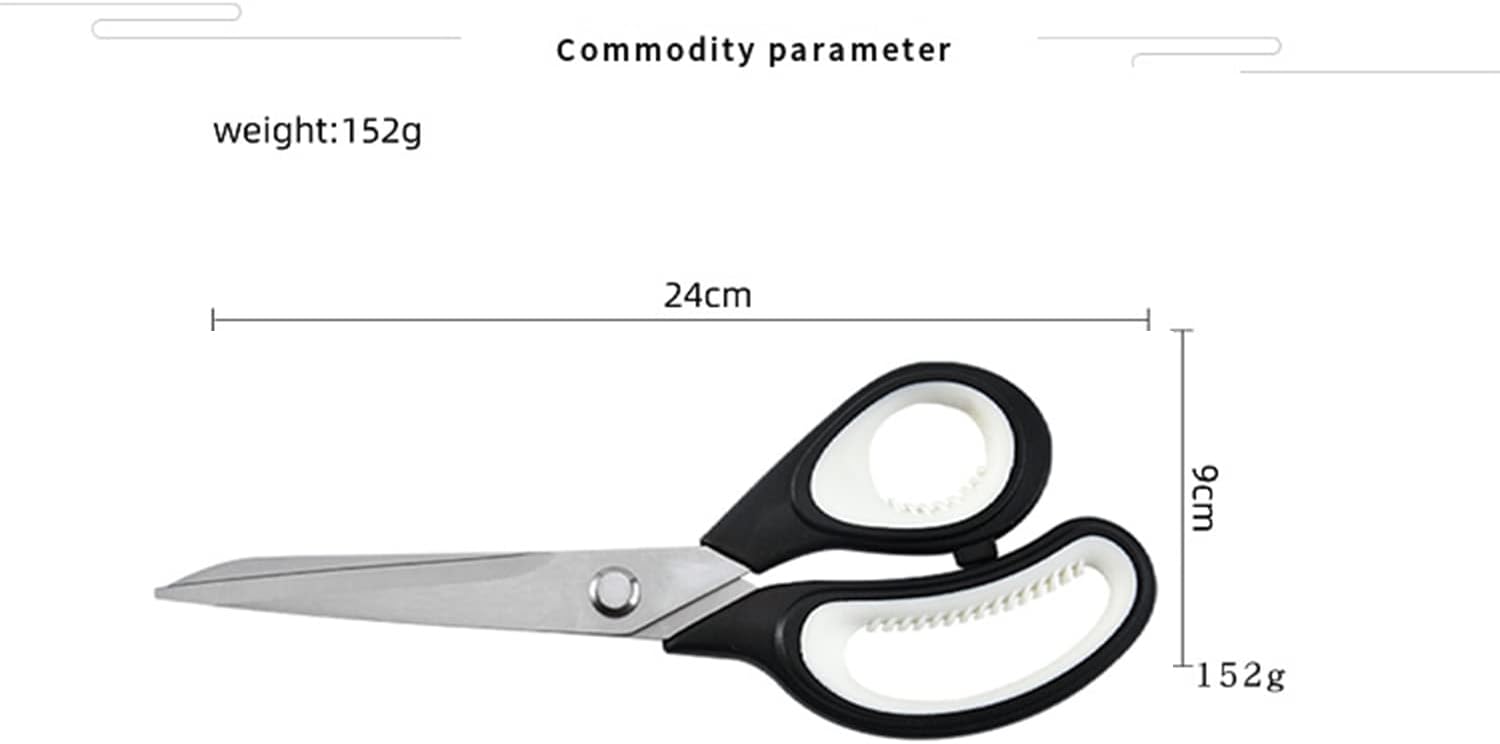 JISTL Tijeras de manualidades con cuchillas afiladas, tijeras de tela de goma con mango de agarre suave, tijeras multiusos adecuadas para costura,