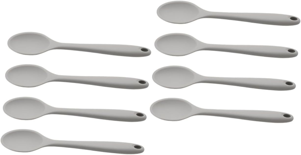 NOLITOY Cuchara de silicona 8 cucharas de arroz cucharón de sopa de silicona cucharada de silicona Cucharas de sopa Cuchara Cuchara de cerámica