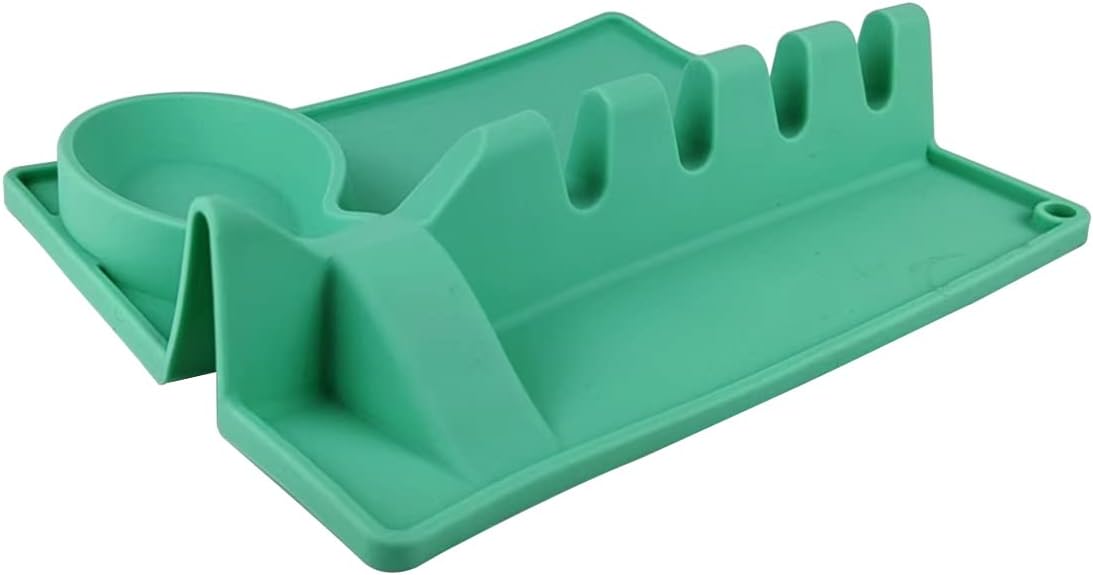 Soporte para utensilios de silicona con almohadilla de goteo soporte para cuchara para estufa soporte para cuchara soporte para cuchara grande
