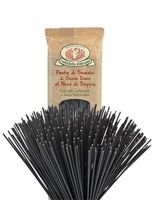 Rustichella D’abruzzo Pasta Tonnarelli de tinta de calamar negro de trigo duro, 17.6 onzas (paquete de 1)