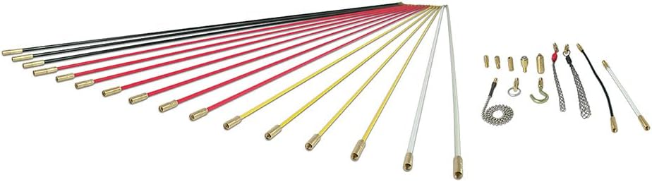 Klein Tools SRS56981 Mega – Kit de caña de pescar, 52.5 pies, 34 piezas
