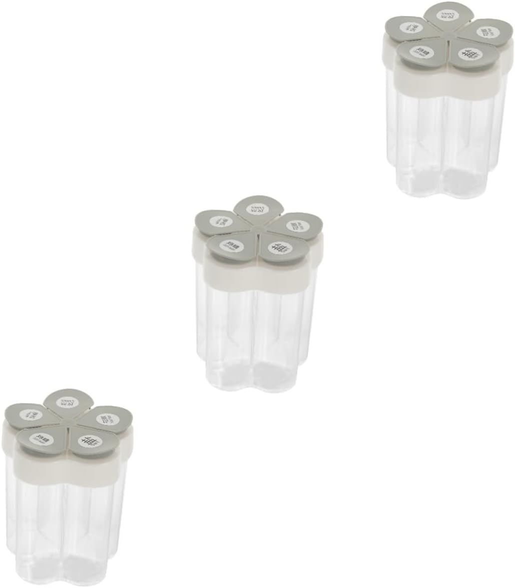 HOMSFOU 3pcs 5 5 en 1 botella de condimento recipientes de salsa dispensador de polvo especias asador botellas de plástico condimentos envase vacío