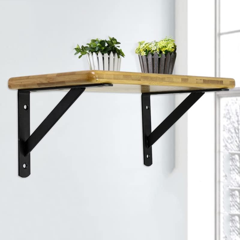 Soporte de estante resistente de 12 pulgadas, soporte de estante, soportes de metal para estantes, estantes flotantes de 90 grados (paquete de 4)