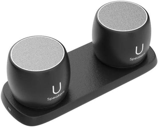 U Pro – Juego de 2 altavoces inalámbricos Bluetooth TWS, increíble sonido envolvente, bandeja de carga, altavoces perfectos para el hogar, fiestas,
