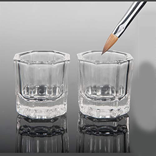 Karlash 2 Nail Art – Plato líquido acrílico para decoración de uñas, cuenco de cristal (plato de tapón) (paquete de 2)