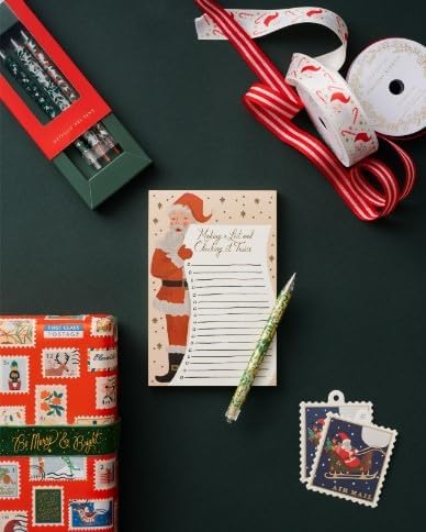 RIFLE PAPER CO. Paquete de bloc de notas y bolígrafo de gel  Bloc de notas de Navidad para listas de tareas, notas y entradas de diario, regalos de