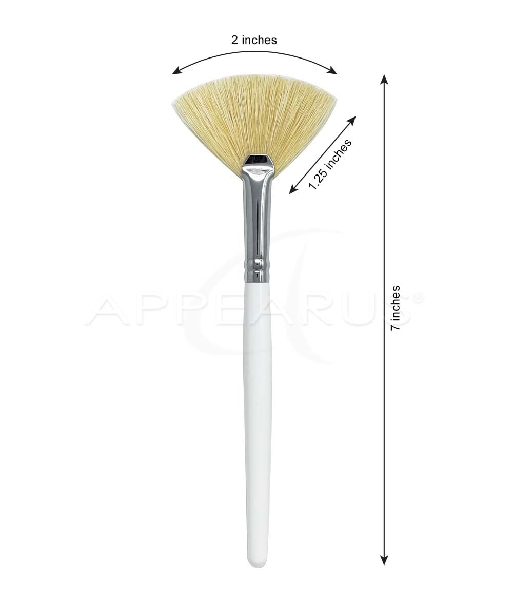 Cepillo de abanico para máscara facial, aplicador de máscara facial de cerdas de jabalí naturales para tratamientos de cáscara ácida, máscaras (1