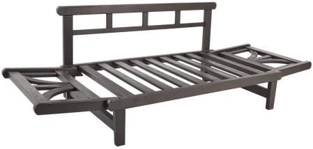 Sofá convertible al aire libre sofá cama futón asiento profundo ajustable madera muebles de patio con cojines azules