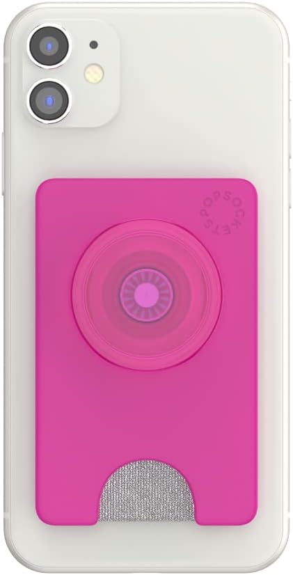 PopSockets Cartera para teléfono con agarre expansible para teléfono, tarjetero para teléfono, color magenta