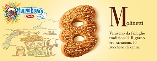 Mulino Bianco Galletas de mantequilla “Molinetti” con harina de trigo sarraceno y azúcar morena – 28.21 oz (800 g) Paquete de 3 Importación italiana