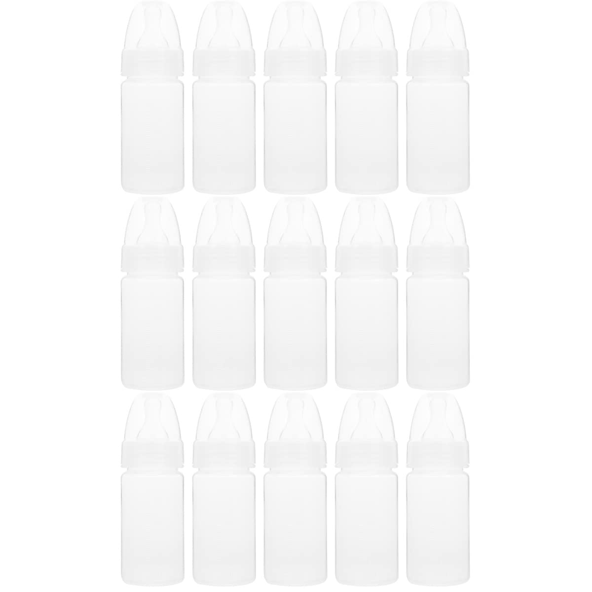 DOITOOL 15 botellas de leche desechables para recién nacidos, botellas de leche flexibles, botellas clásicas de cuello transparente (blanco)