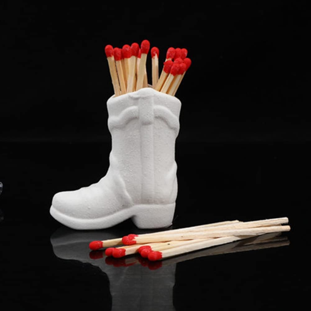 Soporte para botas de vaquero, soporte de cerámica hecho a mano con golpeador, bonito soporte para palillos, soporte para botes de vaquera del
