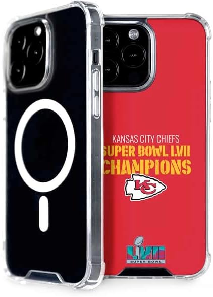 Skinit Funda para teléfono compatible con MagSafe iPhone 15 Pro Max, diseño oficial de la NFL Kansas City Chiefs Super Bowl LVII Champions