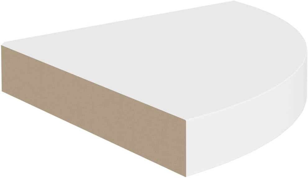 Estantes flotantes para baño, estantes de pared, para dormitorio, cocina, sala de estar, oficina, estante de esquina flotante blanco 9.8 x 9.8 x 1.5