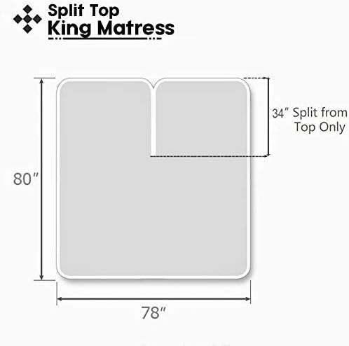 Wallaceu Split King – Juego de sábanas 100 % algodón dividido (juego de sábanas ajustable para cama king tamaño) 300 TC, marfil sólido, tejido de