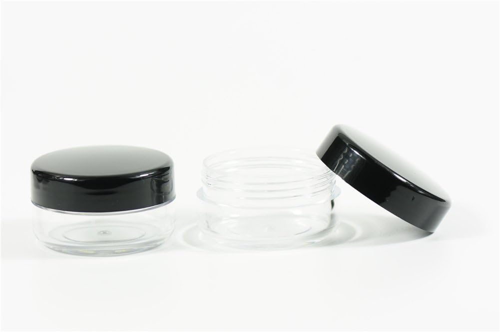 10 frascos cosméticos de plástico transparente de 0.5 onzas  Botellas de muestra redondas recargables vacías con tapa de rosca negra para uso en