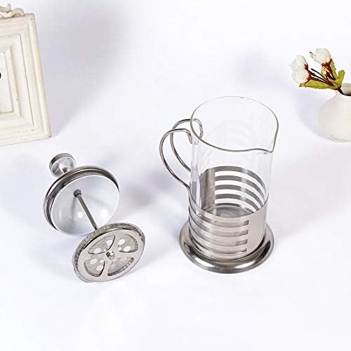 TAMOSH Manual Cafetera Espresso Maker Pot Café Francés Té Percolador Filtro Acero Inoxidable Vidrio Tetera Cafetería Prensa Émbolo 350Ml