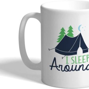 Divertida taza de café de cerámica para campamento de árboles de camping, 11 onzas, duermo alrededor de la tienda de campaña, árboles, estrella, Divertida taza de café de cerámica para campamento de árboles de camping, 11 onzas, duermo alrededor de la tienda de campaña, árboles, estrella,