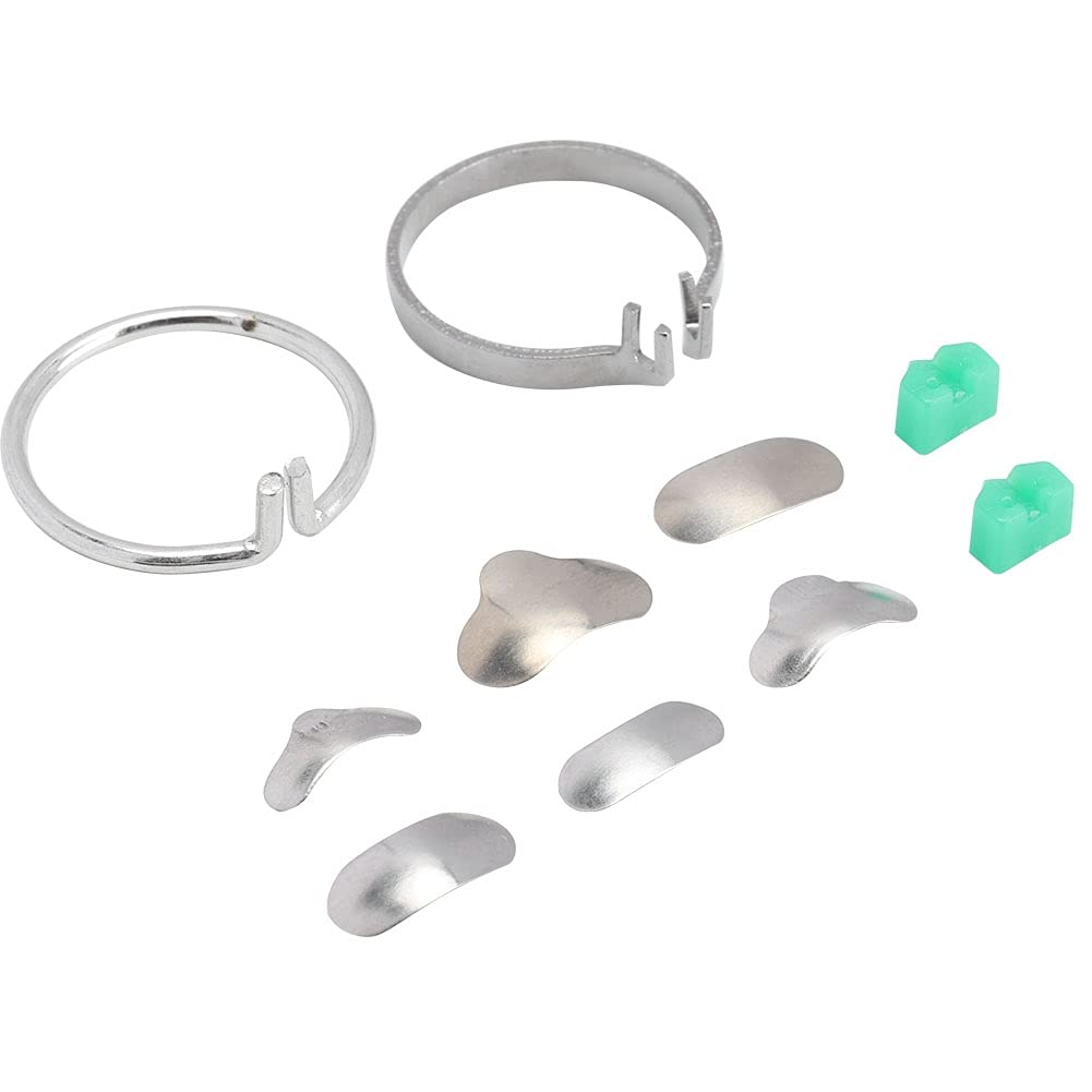Seccional dental, 100 piezas coronas contorneadas matrices metálicas bandas de repuesto de matriz combinada abrazadera suministros de ortodoncia kit