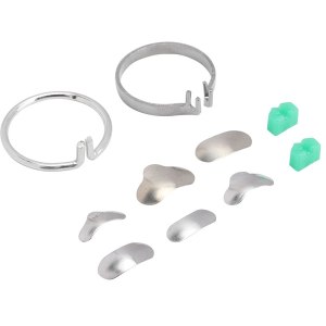 Seccional dental, 100 piezas coronas contorneadas matrices metálicas bandas de repuesto de matriz combinada abrazadera suministros de ortodoncia kit Seccional dental, 100 piezas coronas contorneadas matrices metálicas bandas de repuesto de matriz combinada abrazadera suministros de ortodoncia kit