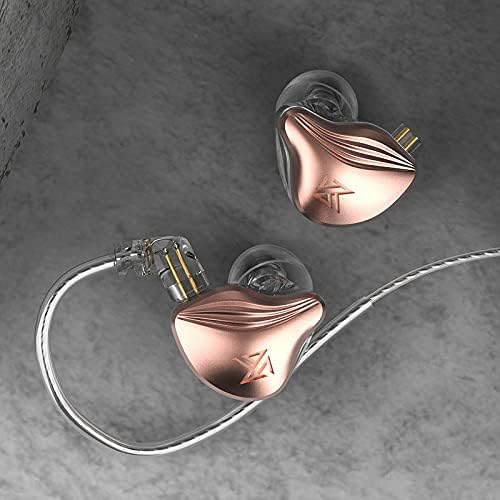 Auriculares con cable, auriculares intraurales, auriculares con cable con micrófono, auriculares con cancelación de ruido con cable KZ ZEX (oro rosa)
