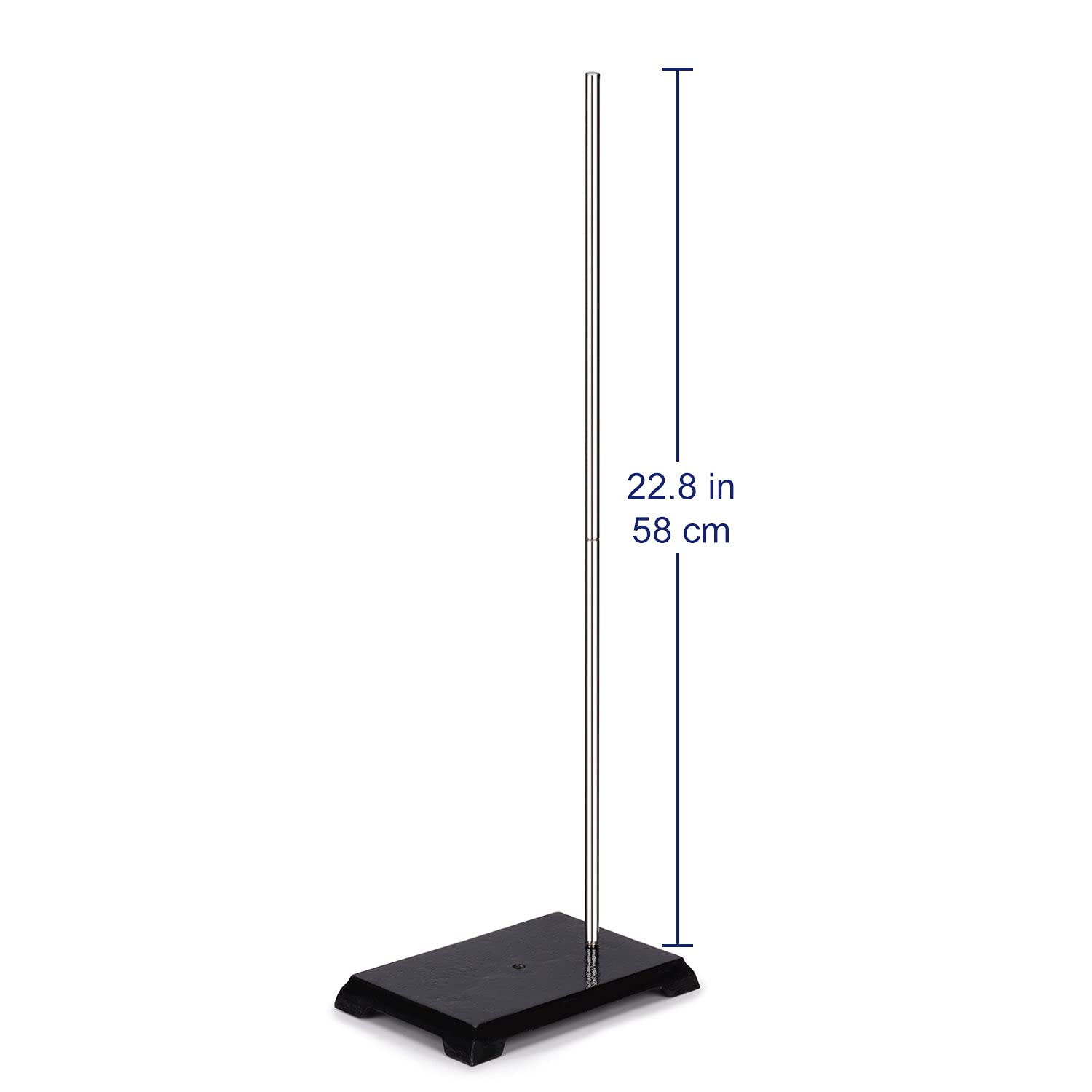 Soporte de laboratorio, soporte de anillo de soporte de hierro fundido de 8 x 5 pulgadas con barra de 22.44 pulgadas para laboratorio